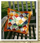 kunterbuntes Kissen orange