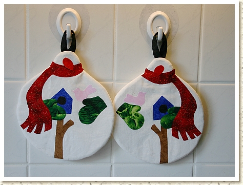 Schneemänner Topflappen