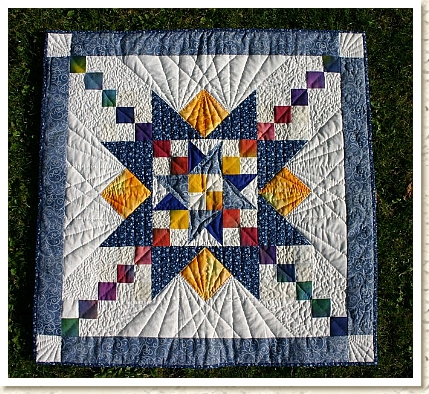 Sterne unter dem Regenbogen - mit handgefärbten Stoffen