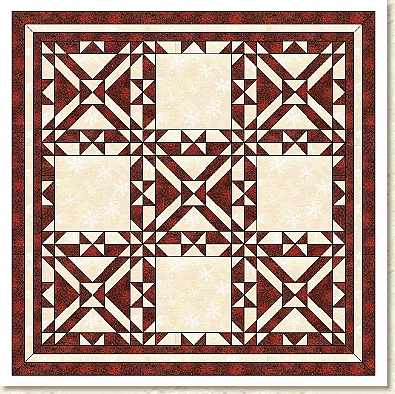 Weihnachtsdecke rot creme